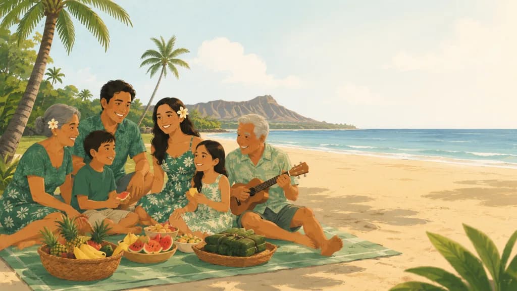 Hawaii family at the beach